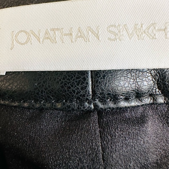 JONATHAN SIMKHAI TESSA VEGAN Leather Tie High Waisted Pant in Black - Picture 14 of 16